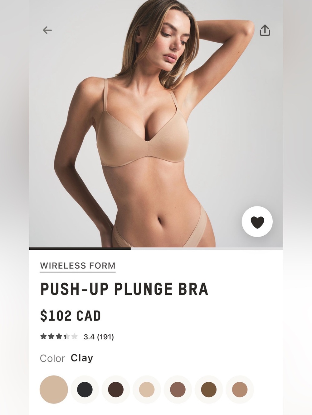 Push-Up Plunge Bra in Clay